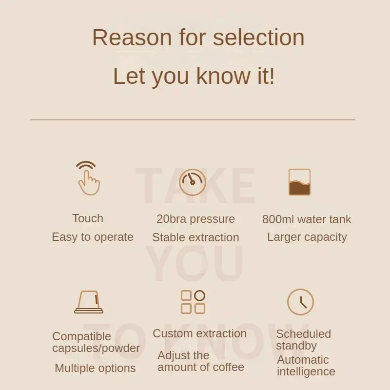 Capsule Coffee Machine 3in1 20Bar Home Small Automatic Italian American Coffee Maker Portable Cafeteiras De C&aacute;psulas