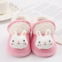 Babies' Lace-up Snow Boots Plush Patchwork Babies' Cotton-padded Shoes Toddler Winter Warm Non-skid Shoes 6