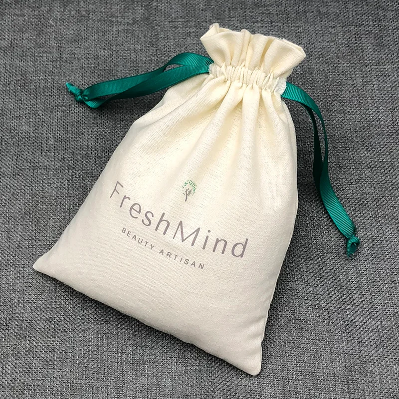 50PCS 코 튼 선물 가방 포장 쥬얼리 화장품 웨딩 파티 저장소 캔디 Drawstring 주머니에 대 한 재사용 가능한 향 주머니 인쇄 로고
