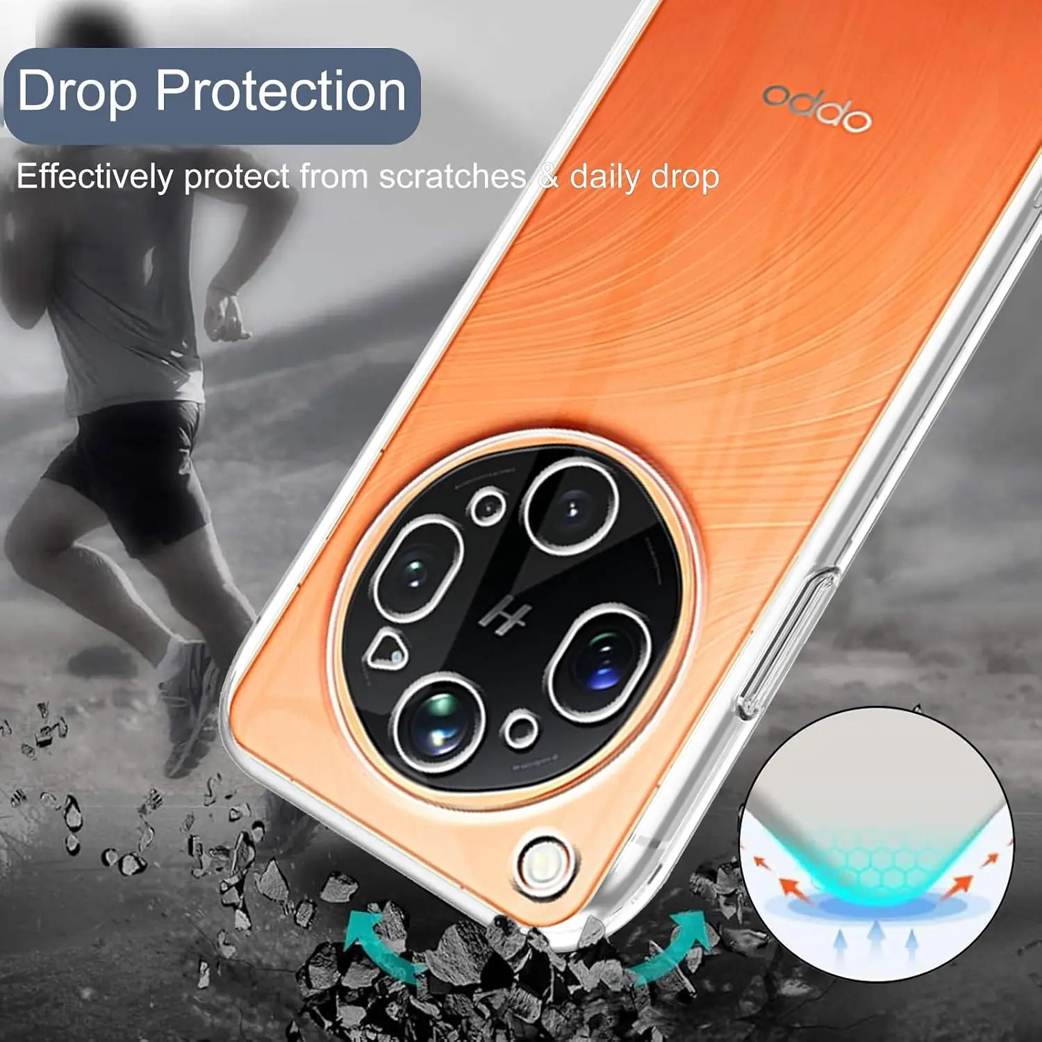 Ultra Slim Transparent TPU Phone Case with Camera Protection