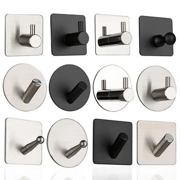 Self-adhesive Bathroom Steel Hooks For Wall 1