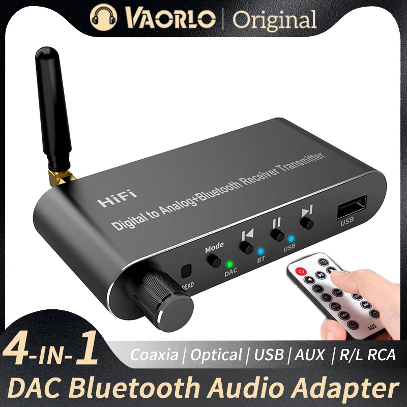 VAORLO transmisor receptor Bluetooth 5,1, adaptador de Audio U Disk
