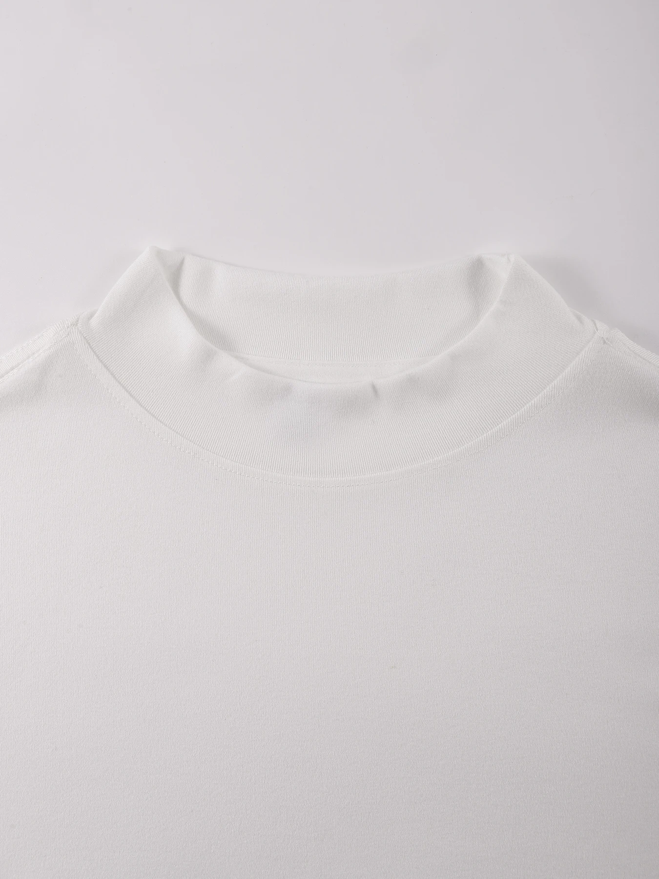 Artistic Characters With Flames Men Elasticity Long Sleeve Simple Tee Retro Mock Neck Top Autumn Warm Unisex Soft Clothing