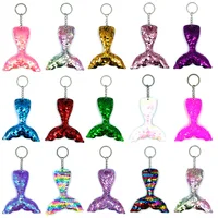 Reflective Mermaid Keychain Fashion Sequin Mermaid Tail Accessories Car Luggage Pendant Wholesale Keychain Pouch 1