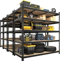 47" W x 23.6" D x 71" H Large Heavy Duty Storage Shelves 4 Pack 5 Tier Adjustable Garage Storage Shelving Metal Storage Black 1