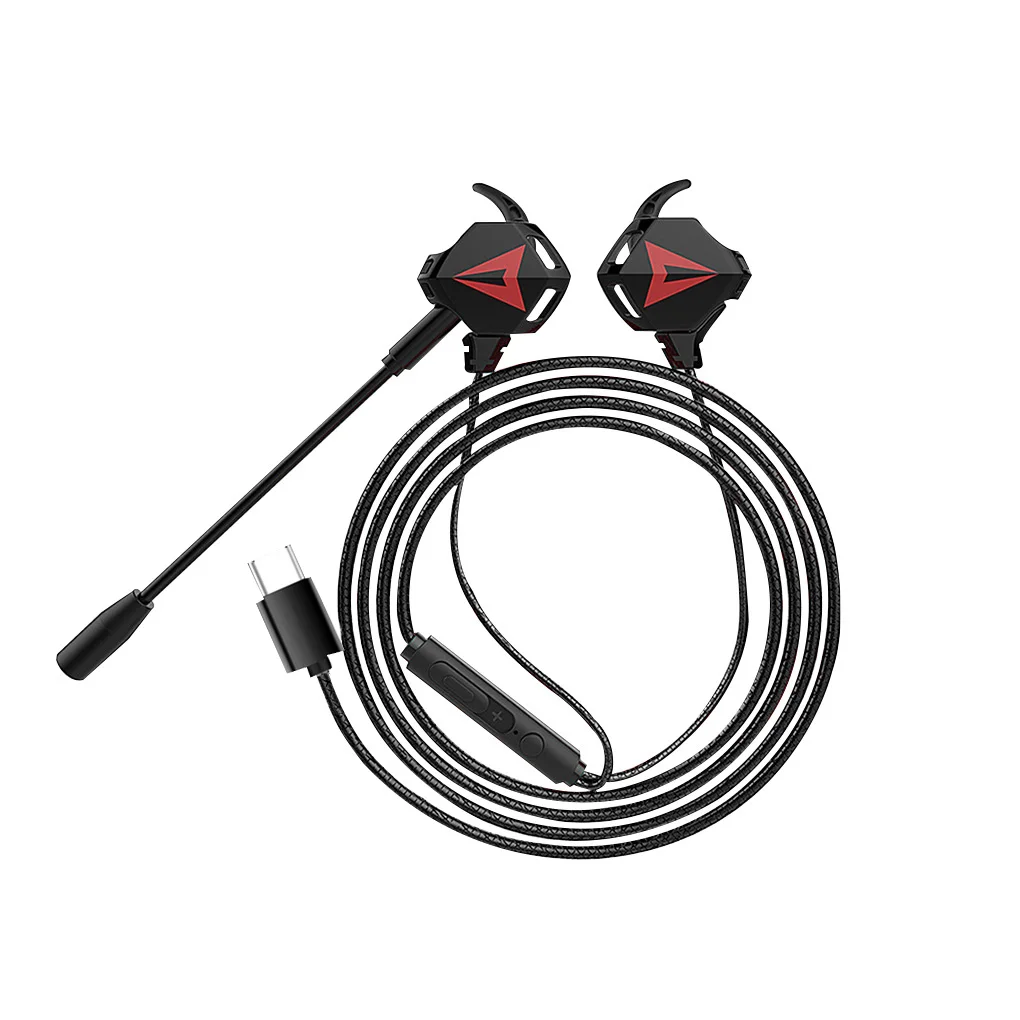 

Type-C G5 Gaming In-ear Headset Smartphone Wired Headphone Mobile Phone Earbuds Earphones Black Red