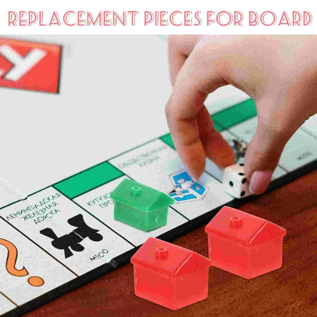 Board Game House Monopoly Chess Pieces Red Accessories Game Tokens Board  Chessmen Replacement Props for Small House Hotel - AliExpress