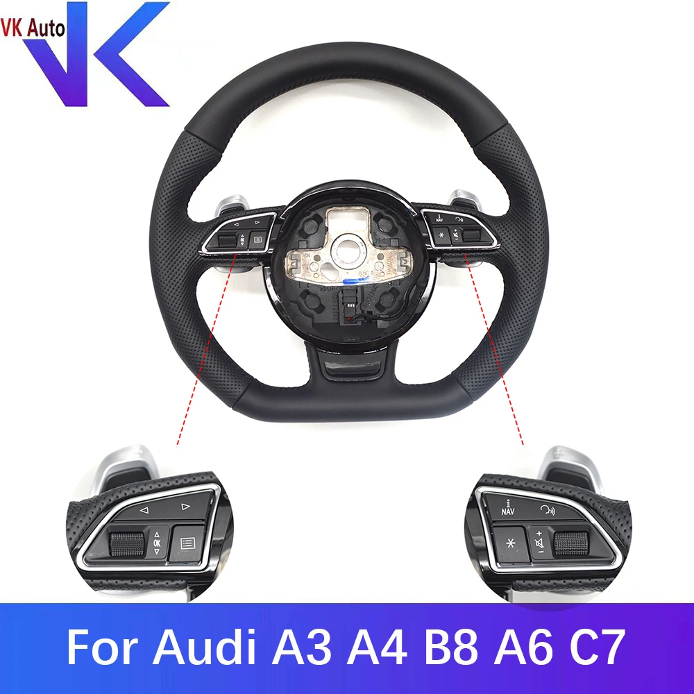 

For Audi A3 A4 B8 A6 C7 Multi-Function Steering Wheel Assemble With Paddle