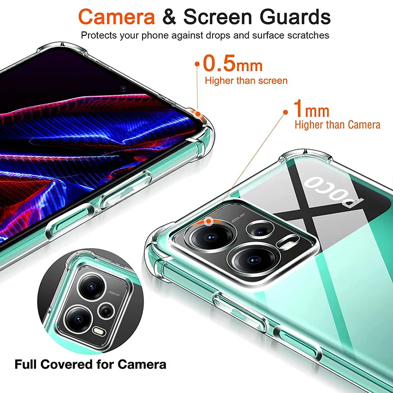 Ultra-Thin Transparent Shockproof TPU Soft Back Phone Case