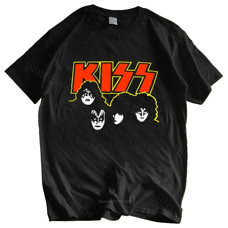 Maglietta Di Marca Da Uomo Di Vendita Calda Maglietta Estiva In Cotone Maglietta Bacio Vintage 1980 Rare Rock Band Concert Tee 80'S Euro Size