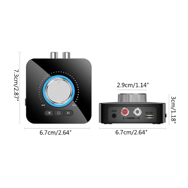 LED 오디오 송신기 수신기 호환 5.0 지원 AUX 3.5 RCA USB