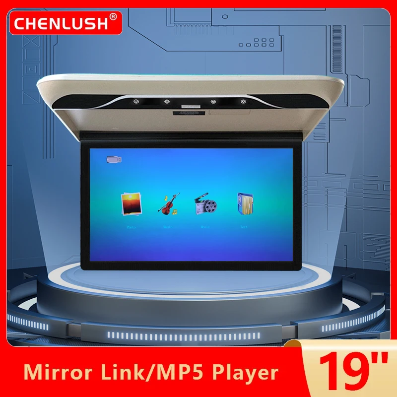 19 Inch 1080P Car HDMI Monitor HD LCD Screen Multimedia Video Players