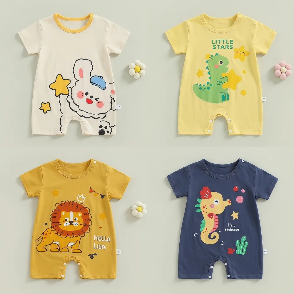 Sommerlicher bedruckter Baby-Baumwoll-Leinen-Body für Neugeborene, ärmelloser Strampler für Jungen und Mädchen, weicher, hautfreundlicher, dünner, bequemer Strampler