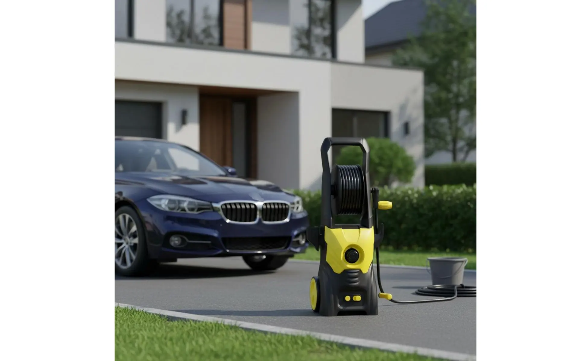 High Pressure Washer Long-Lasting Aluminum Pump Electric High Pressure Washer Wheeled Power Cleaner Easy Storage