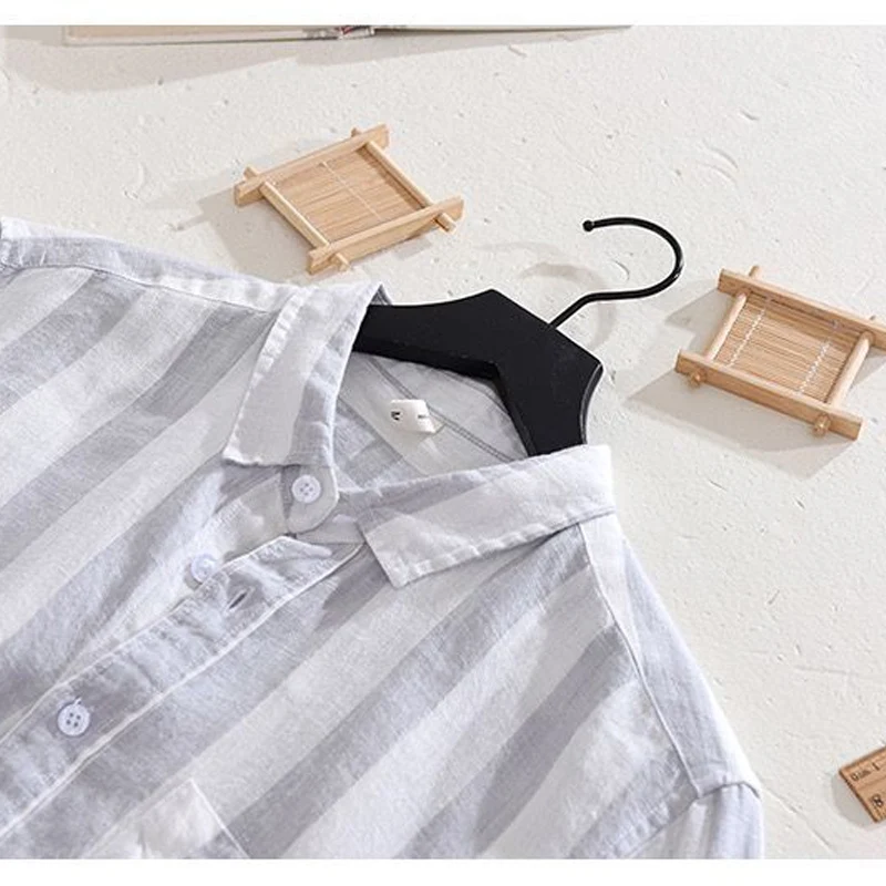 2023 Spring Autumn New Turn-down Collar Long Sleeve Button Cardigan Man High Street Casual Thin Style Pockets All-match Shirt