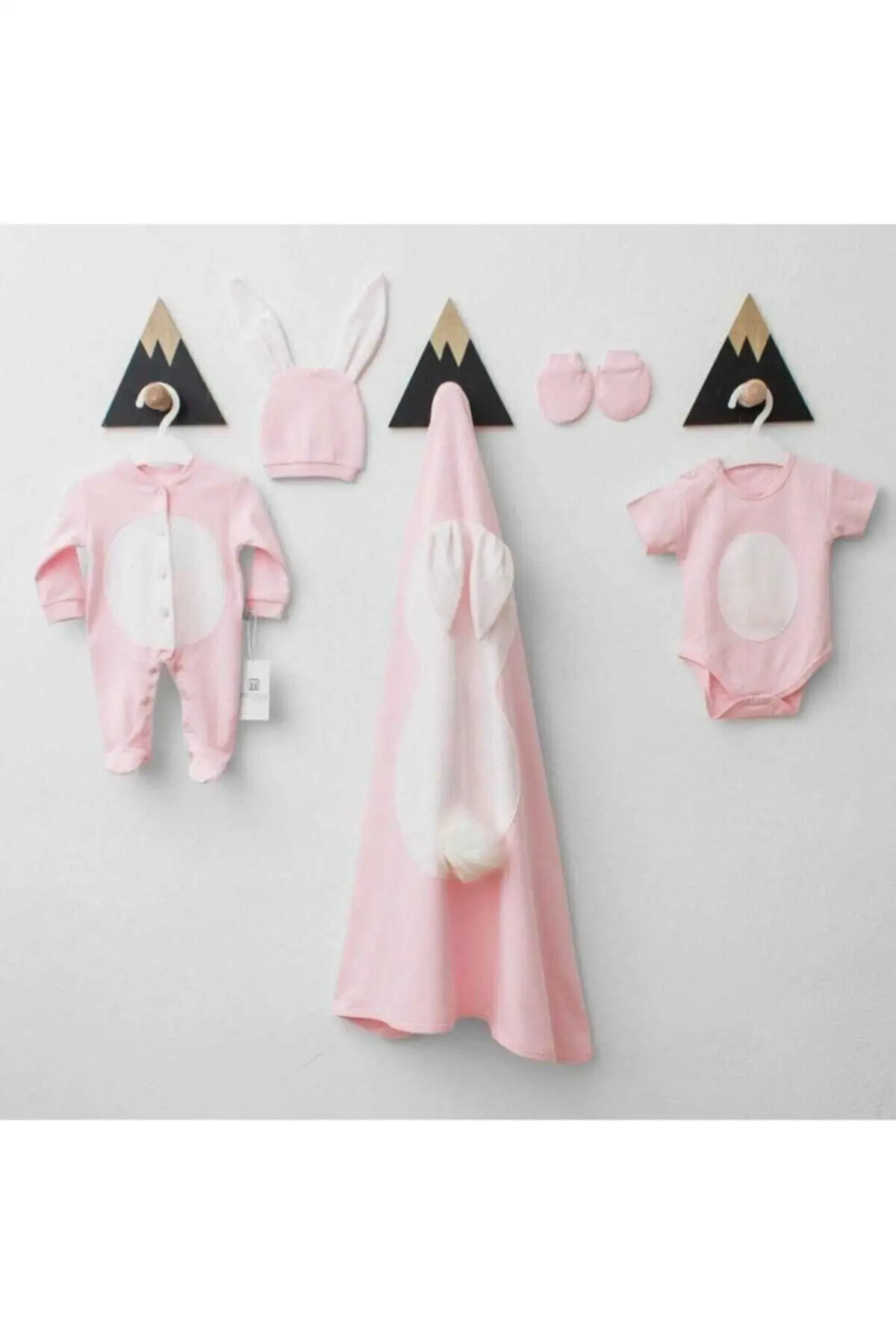 

Baby Girl 5 Piece Blanket Model 0-3 Months Hospital Exit Set Mnms333 Printed Cotton 5-pack Pink