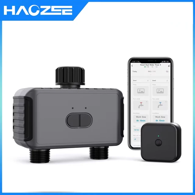 Tuya Smart Garden Watering Timers 2 Outlet Sprinkler Drip Irrigation Controller Water Valve Rain Delay Programmable Controllers 1