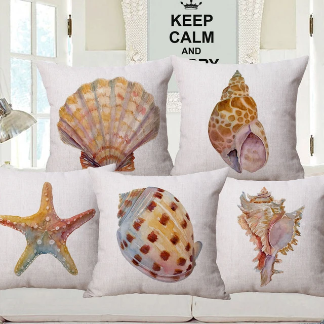 Starfish and Sea Fan Decorative Pillows