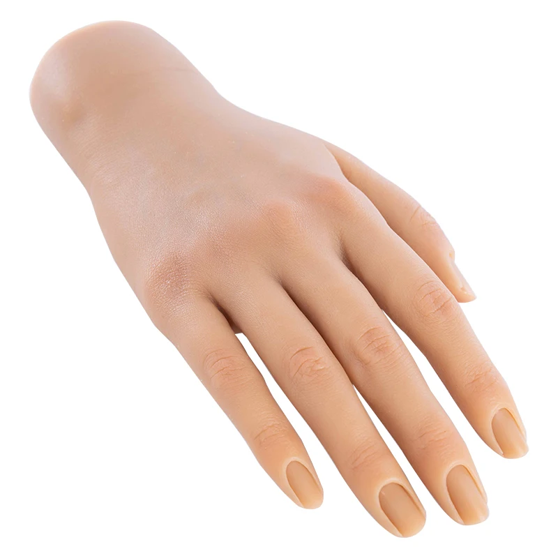 Veikmv Nail Training Practice Hand For Acrylic Nails Silicone Fake Hands To Nail Practice Hand