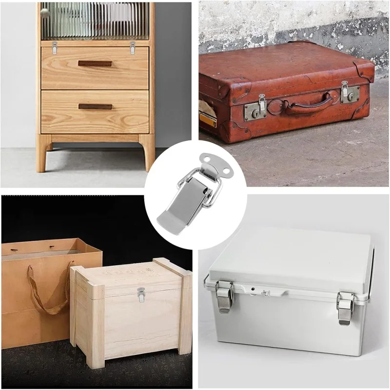 10 pcs Toggle Latches Spring Loaded Cabinet Catch Boxes Handle Lock Lever Clasp Case Clamp