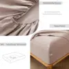 MooMee Bedding Sheet Set 100% Washed Cotton Linen Like Textured Breathable Durable Soft Comfy (Mauve Brown, King) 5