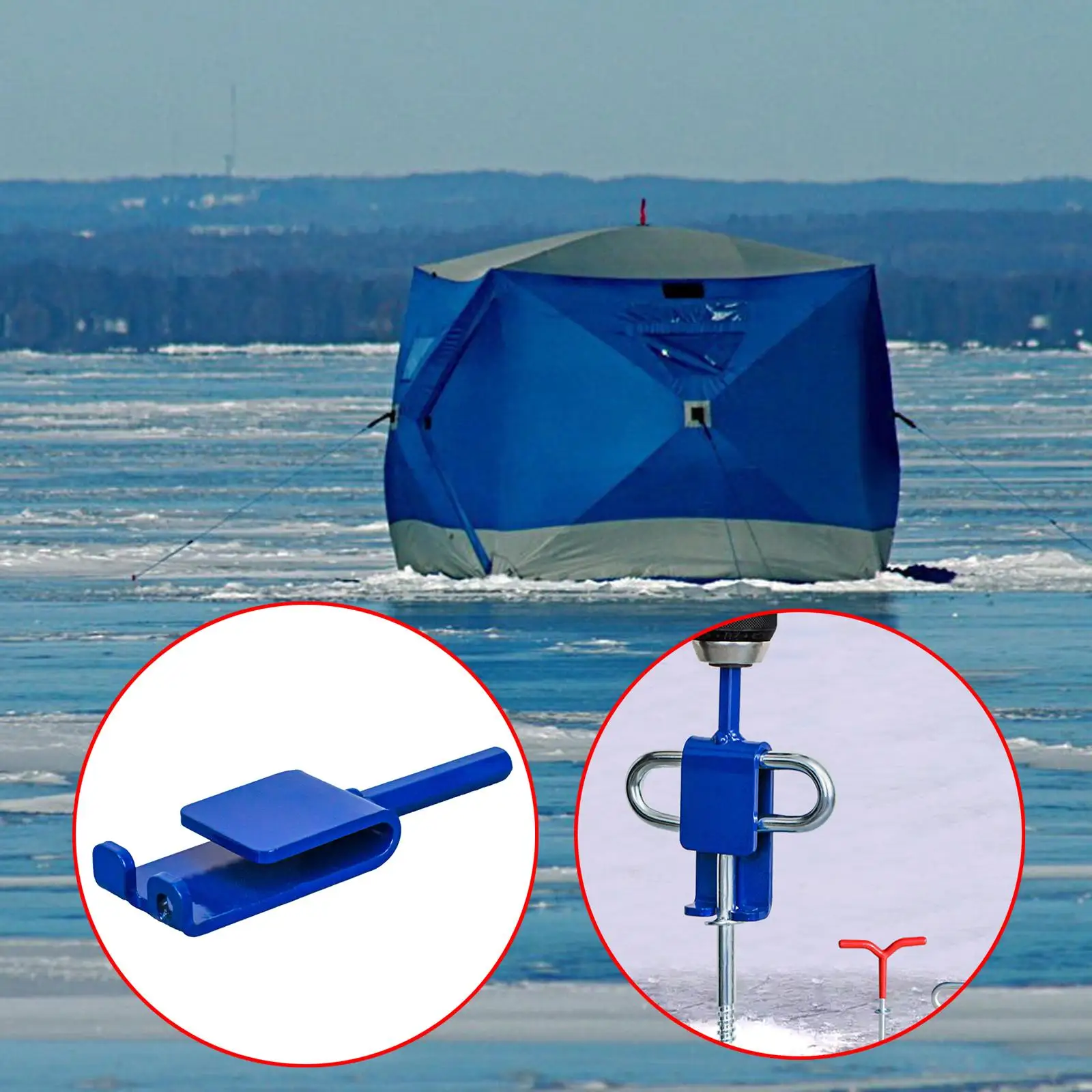 Sturdy Ice Anchor Power Drill Adapter Metal Shelter Tent Fixer for Nail