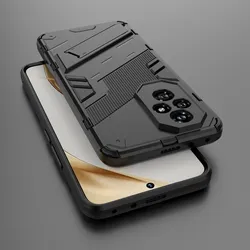 Armor Shockproof Hard Stand Phone Case with Bracket and Bumper for Plastic (Black)
