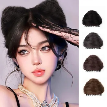 Simpatico gatto orecchio testa a sfera chignon sintetico fermaglio per capelli donna dolce afferrare clip simulazione disco pigro volume dei capelli booster fascia per capelli