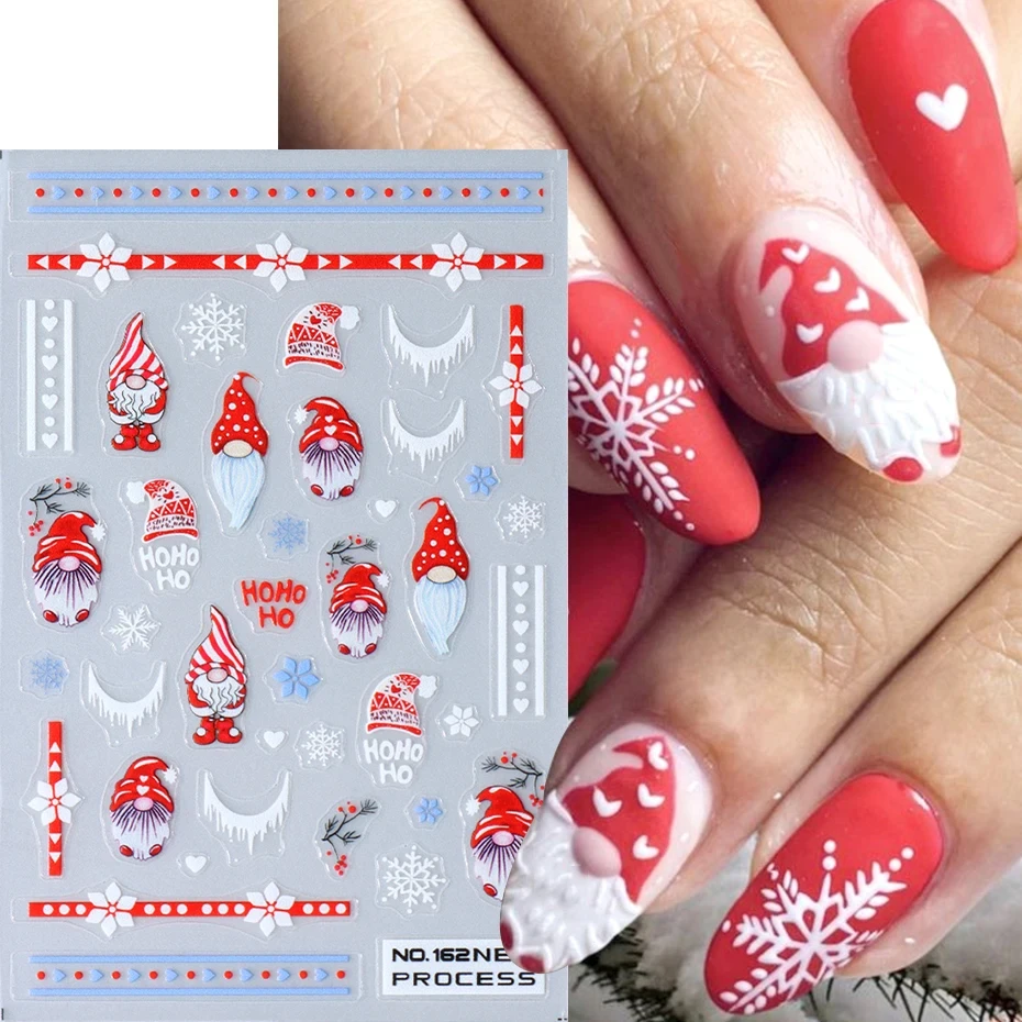 Forest Creative Nail|christmas 3d Nail Art Stickers - Snowflake & Santa  Decals For Manicure