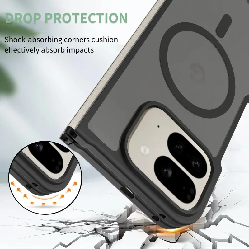 Magnetic Matte Translucent Anti-Fall Case with MagSafe Wireless Charging Compatibility