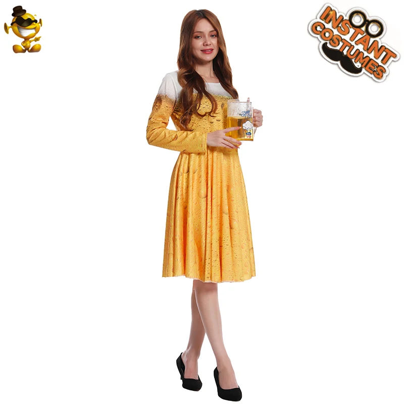Women Oktoberfest Long Dress Costume German Beer Festival Adult Beer