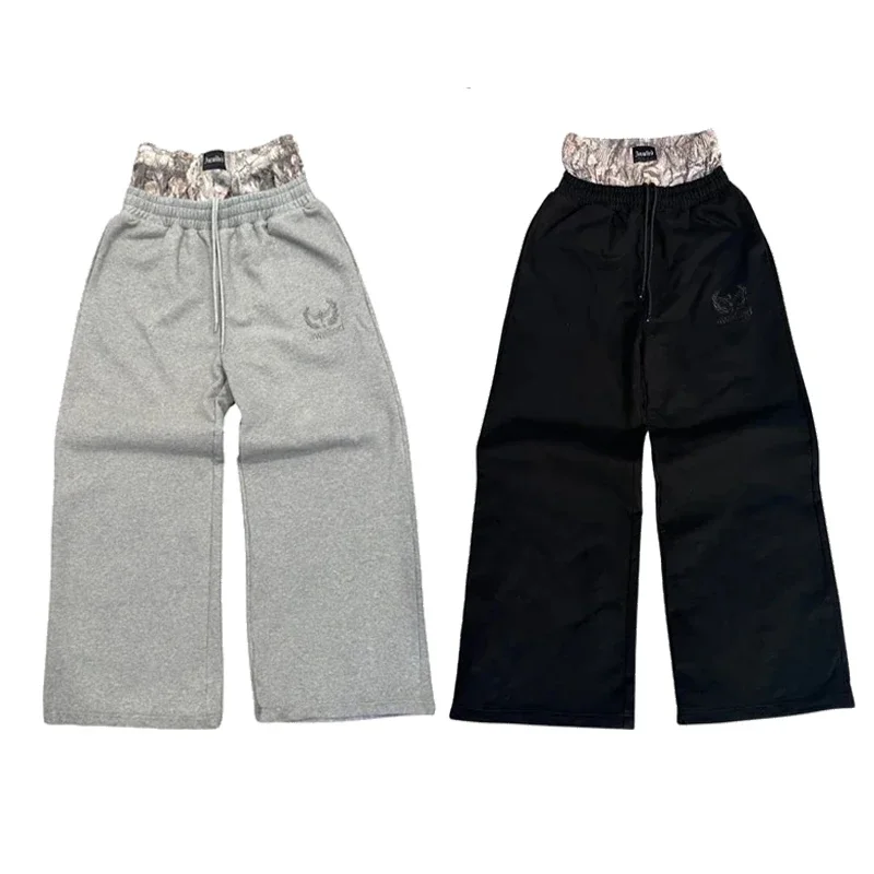 Y2K sports style short-sleeved vest wide-leg pants set