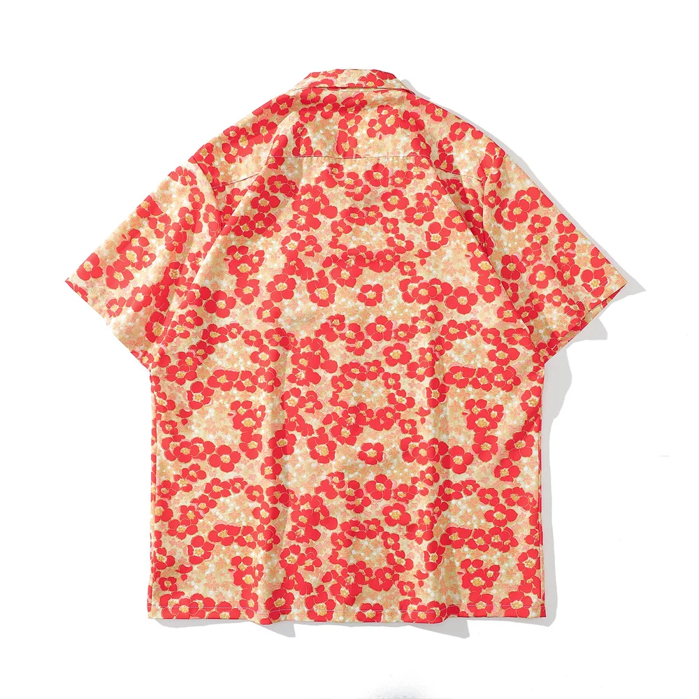 RED FLORAL SHIRT BLU & MARON