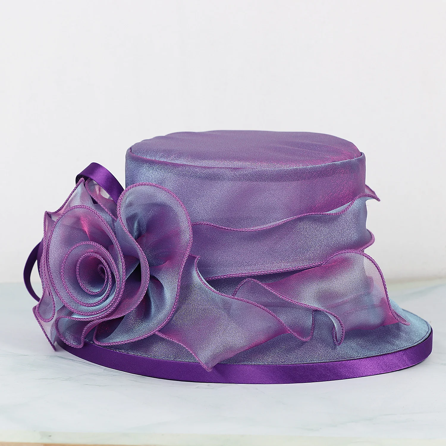 FS Church Hats For Women Elegant Tea Party Derby Cap Flower Fascinators Wedding Cap