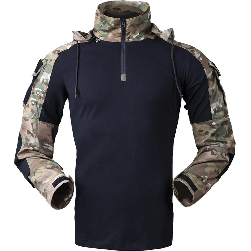 

Hooded Tactical Suits Uniform Military Pants Army Paintball Airsoft Male Suit Men Clothing Combat Shirt Hiking Shirt with Pads