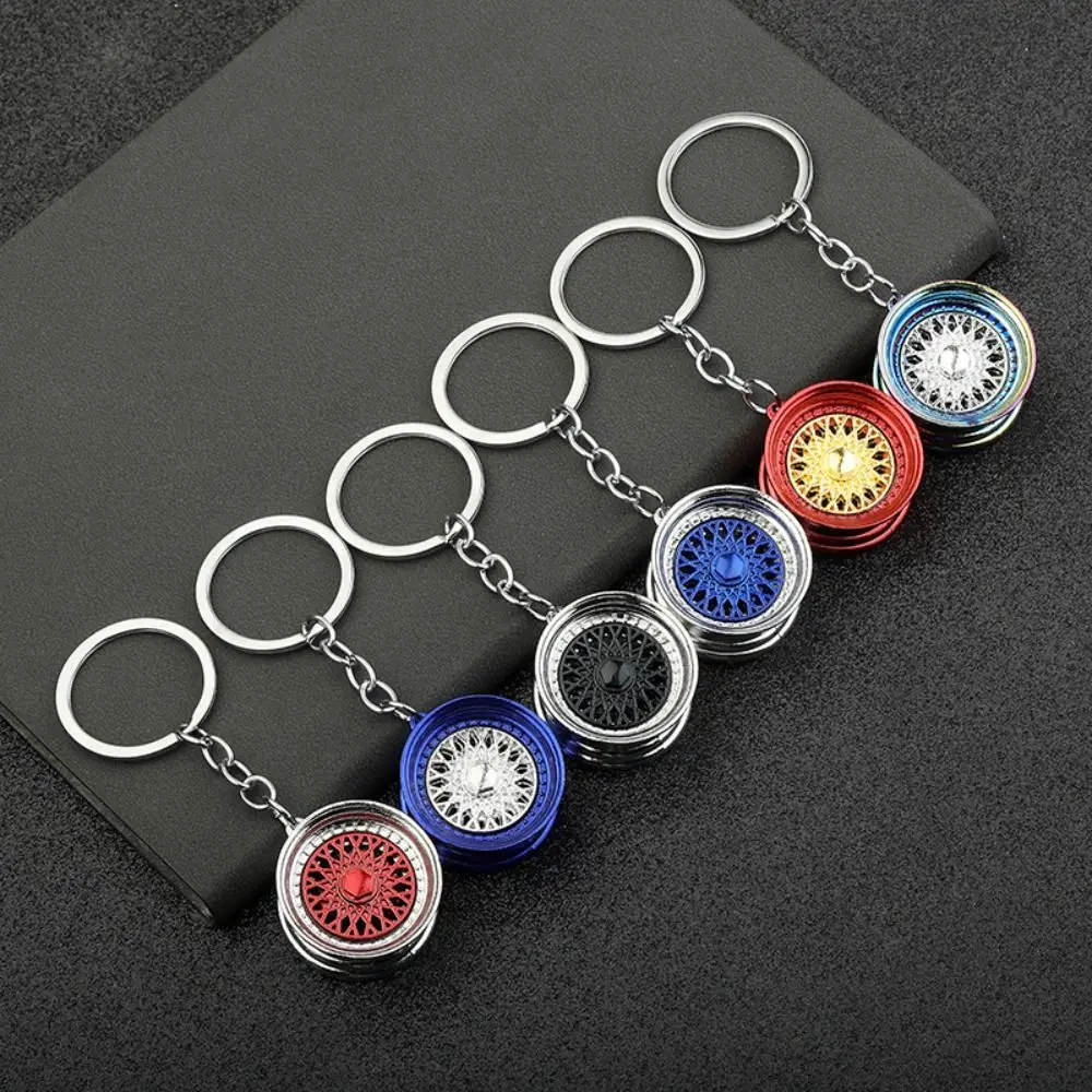 Hot Wheel Hub Bbs Hot Wheel Rim Portachiavi 3D Simulazione Ruote Da Corsa Modello Di Parte Auto Portachiavi Creativo In Lega Di Zinco