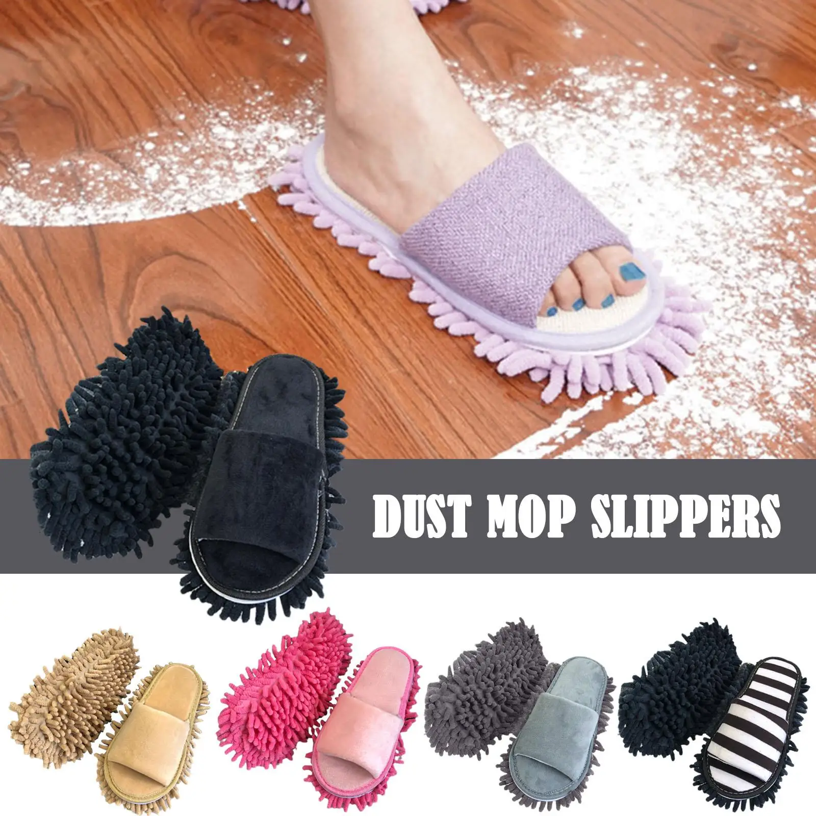 Lazy Mop Slippers Floor Dust Cleaning Slippers Shoes Slippers The Wipe Open-toed Floor Lazy Mopping Shoes Clean Slippers 2