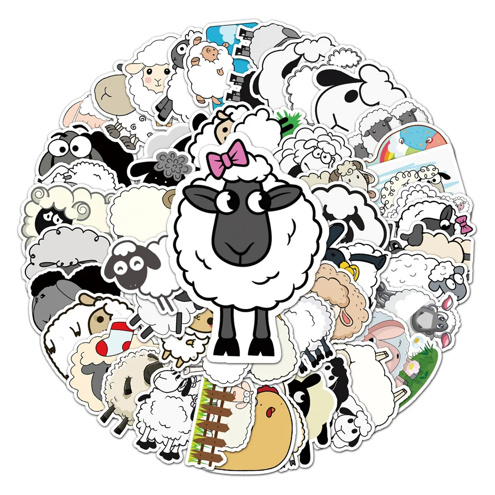 

10/30/50PCS Cartoon Lamb Animal Personality Creative Sticker Refrigerator Computer Phone Skateboard Waterproof Sticker Wholesale