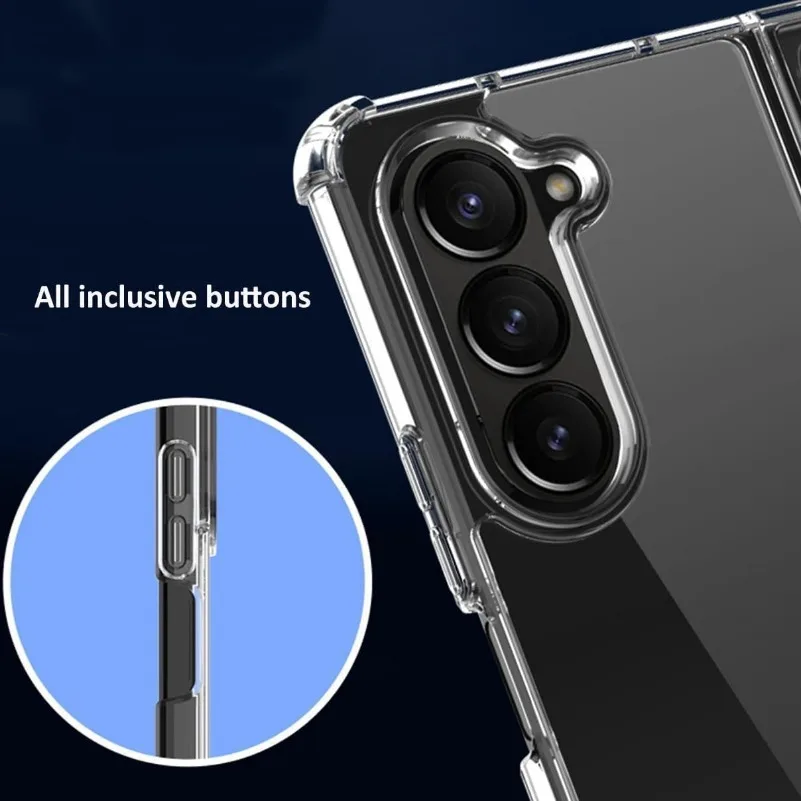 Transparent Airbag Clear Case with Acrylic PC Back and Soft TPU Armor Cover