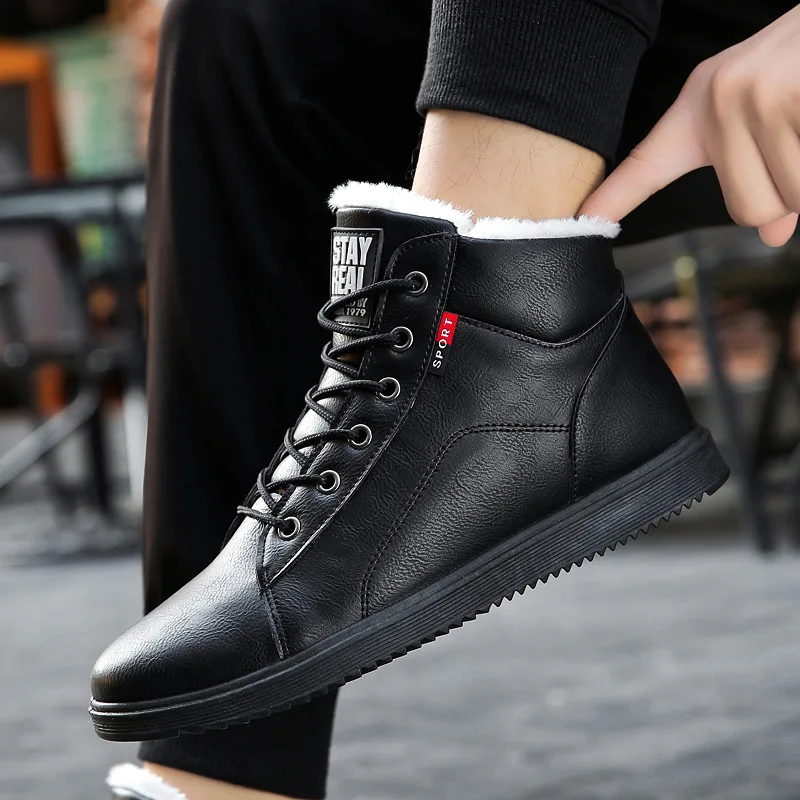 

New Winter Shoes Men Comfortable High Quality Fur Mens Boots Fashion Super Warm Shoes Men Winter Men'S Boots 7