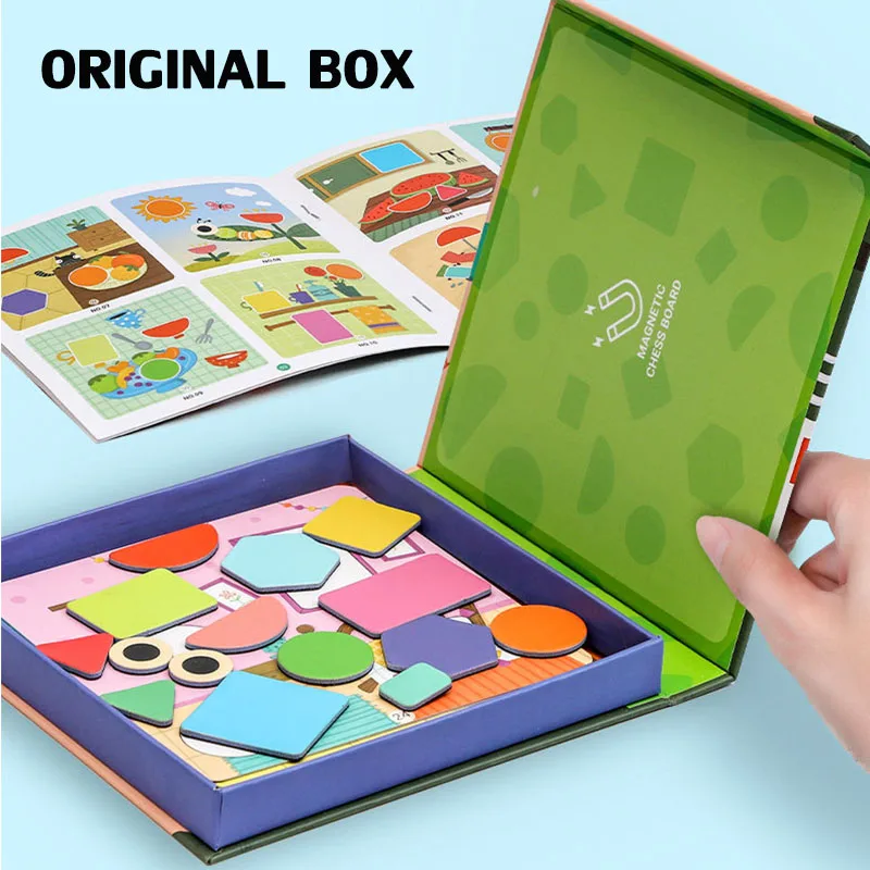 Magnets Jigsaw Puzzle Baby Toys Montessori Materials Geometric Shape Matching Educational Toys For Children Magnetic Tangram 6