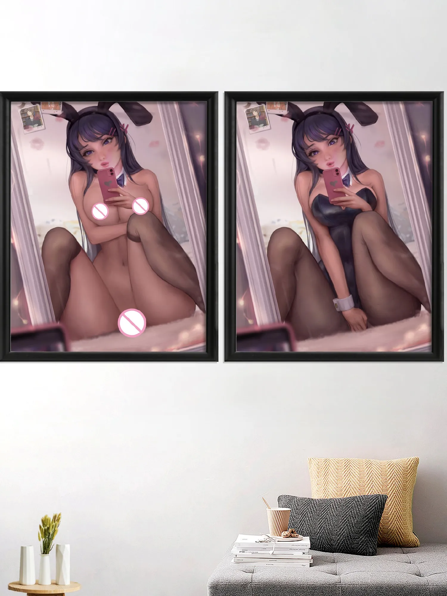 Mai Sakurajima Anime Cartoon Sexy Nude Girl Rascal Does Not Dream of Bunny  Girl Senpai Art-Poster Decoration Wall Picture Home