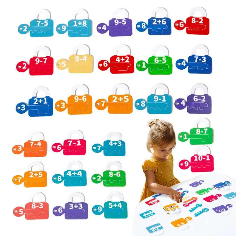 

Wooden Key Lock Pairing Toys Funny Pairing Lock Shape Counting Toys Educational Preschool STEM Toys Color Cognition Montessori