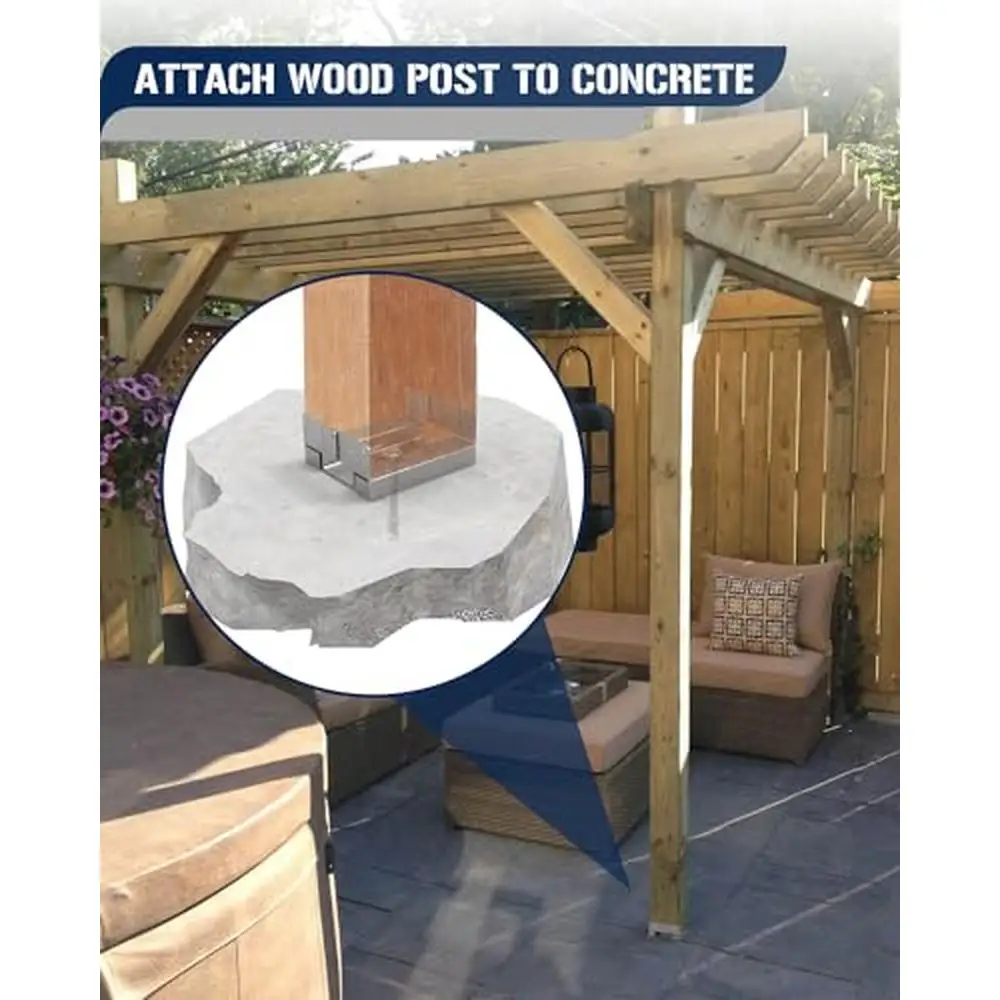 Galvanized 4x4 Post Base Steel Inter Wood Concrete Adjustable Anchor 1" Standoff Deck Gazebo Patio 10 PCS Secure Reliable
