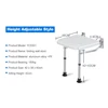 42~53mm Height Adjustable Folding Shower Bench Wall Mounted Bath Seat Screw-in Bathroom Chair Stool with Non-slip Feet 4