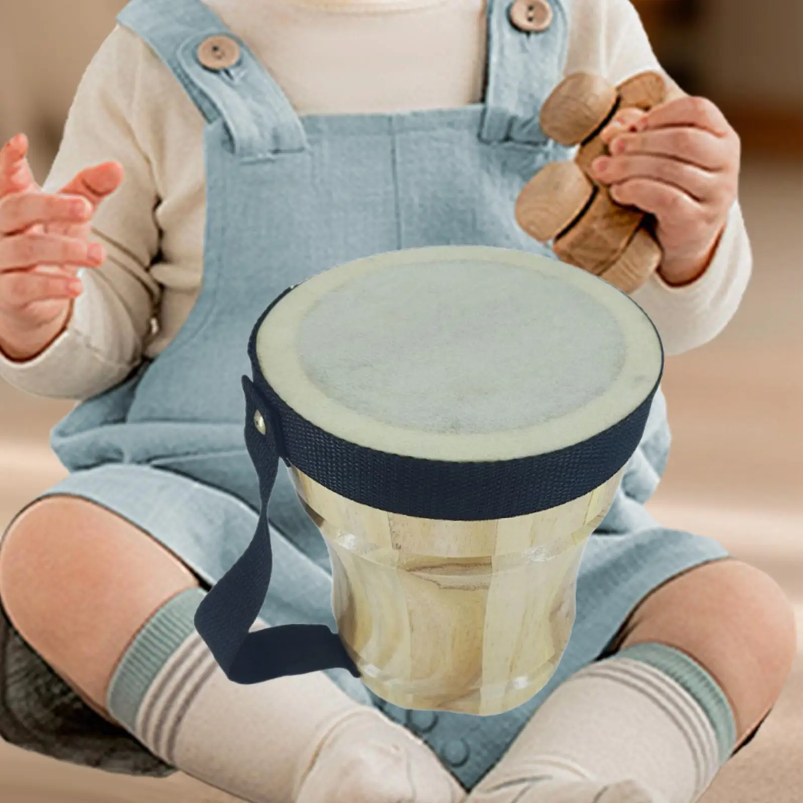 6'' Bongo Drum Montessori Professional Music Toy for Children Kids Beginners