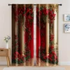 2pc,  Valentine's Day Window Curtains Luxury Vintage Rose Arch Durable Polyester,Without Electricity Birthday Party for 1