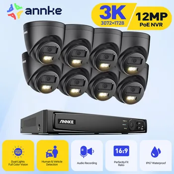 ANNKE 8CH Ultra HD POE Security Cameras CCTV Kit 8MP NVR Recorder With 3K Video Surveillance System Built-in Mic IK08 Ip camera 1