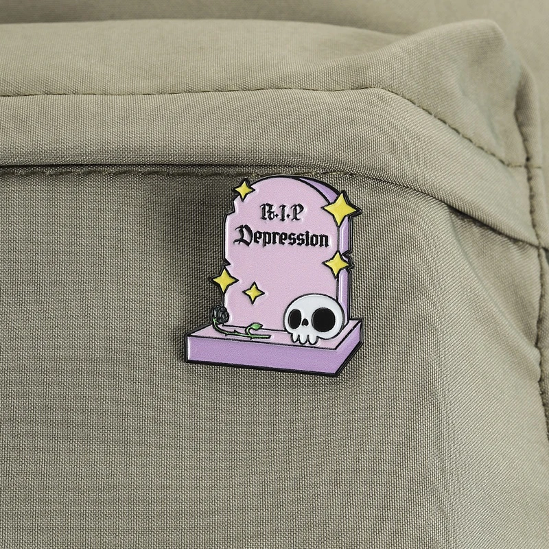 Pflege für psychische Gesundheit Bewusstsein Emaille Pin Heilung Herz Club Tickets Broschen Abzeichen Rucksack Revers Zubehör Schmuck Geschenke – Detail 5