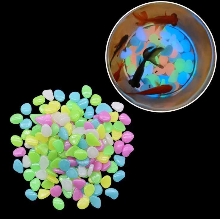 Description Picture 4 of item20*25mm Garden Decor Outdoor Luminous Stones Glow In The Dark Decorative Pebbles Lawn Garden Patio Fish Tank Aquarium Decor